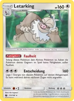 Pokémon-Karte Letarking 115/168