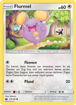 Pokémon-Karte Flurmel 116/168