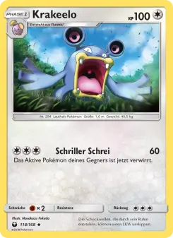 Pokémon-Karte Krakeelo 118/168
