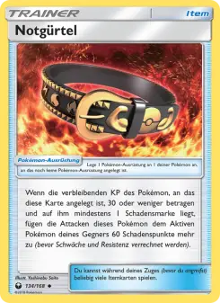 Pokémon-Karte Notgürtel 134/168