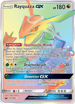 Pokémon-Karte Rayquaza GX 177/168