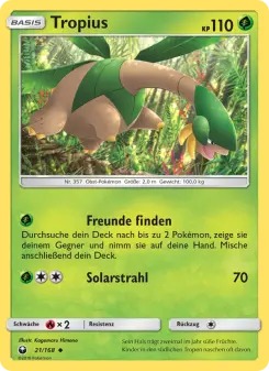Pokémon-Karte Tropius 021/168