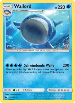 Pokémon-Karte Wailord 040/168