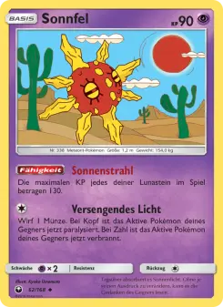 Pokémon-Karte Sonnfel 062/168