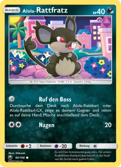 Pokémon-Karte Alola-Rattfratz 084/168