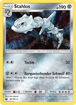 Pokémon-Karte Stahlos 089/168