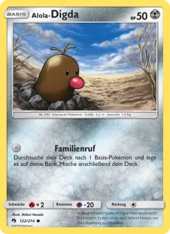 Pokémon-Karte Alola-Digda 122/214