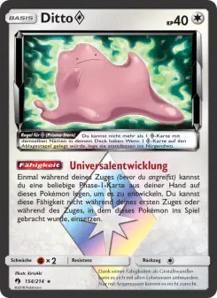 Pokémon-Karte Ditto ◇ 154/214
