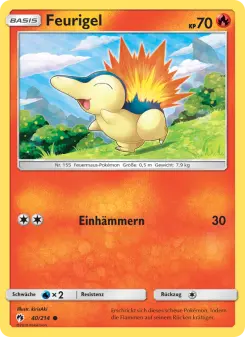 Pokémon-Karte Feurigel 040/214