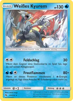 Pokémon-Karte Weißes Kyurem 063/214