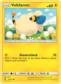 Pokémon-Karte Voltilamm 076/214