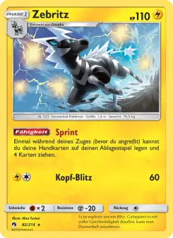 Pokémon-Karte Zebritz 082/214