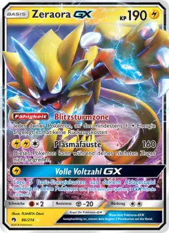 Pokémon-Karte Zeraora GX 086/214