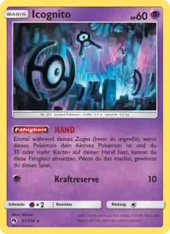 Pokémon-Karte Icognito 091/214