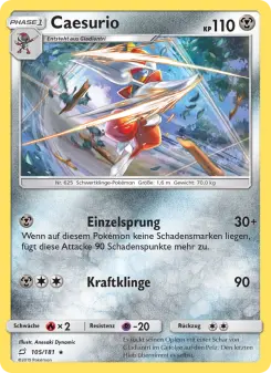 Pokémon-Karte Caesurio 105/181