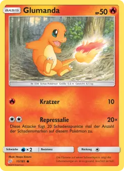 Pokémon-Karte Glumanda 011/181