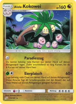 Pokémon-Karte Alola-Kokowei 115/181