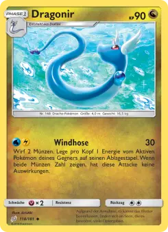 Pokémon-Karte Dragonir 118/181