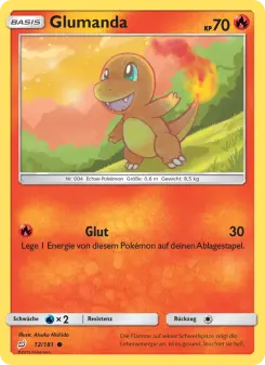 Pokémon-Karte Glumanda 012/181