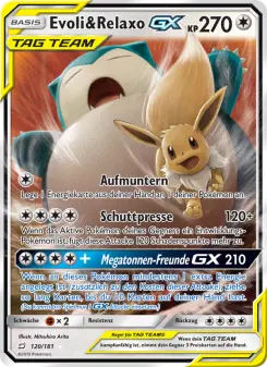 Pokémon-Karte Evoli & Relaxo GX 120/181