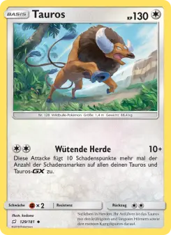 Pokémon-Karte Tauros 129/181