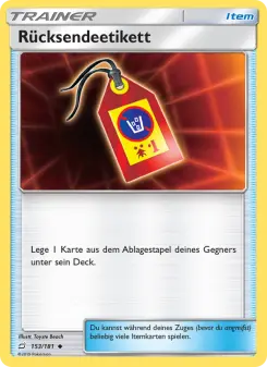 Pokémon-Karte Rücksendeetikett 153/181