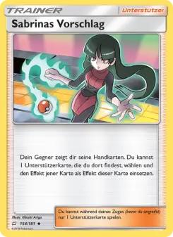 Pokémon-Karte Sabrinas Vorschlag 154/181