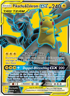 Pokémon-Karte Pikachu & Zekrom GX 162/181
