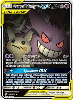 Pokémon-Karte Gengar & Mimigma GX 165/181