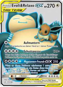 Pokémon-Karte Evoli & Relaxo GX 171/181