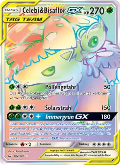 Pokémon-Karte Celebi & Bisaflor GX 182/181