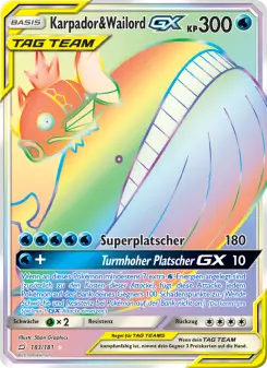 Pokémon-Karte Karpador & Wailord GX 183/181