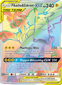 Pokémon-Karte Pikachu & Zekrom GX 184/181