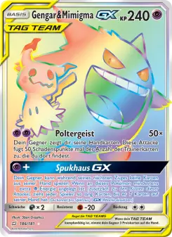 Pokémon-Karte Gengar & Mimigma GX 186/181