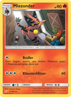 Pokémon-Karte Miezunder 021/181
