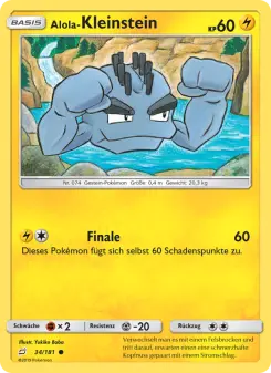 Pokémon-Karte Alola-Kleinstein 034/181