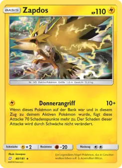 Pokémon-Karte Zapdos 040/181