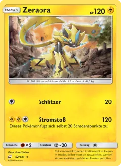 Pokémon-Karte Zeraora 052/181