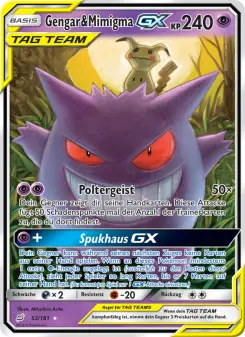 Pokémon-Karte Gengar & Mimigma GX 053/181