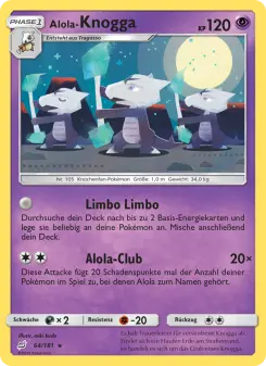 Pokémon-Karte Alola-Knogga 064/181