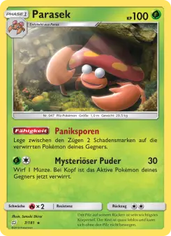 Pokémon-Karte Parasek 007/181