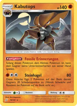 Pokémon-Karte Kabutops 078/181