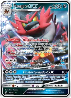 Pokémon-Karte Fuegro GX 097/181