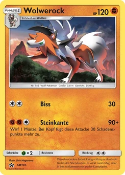 Pokémon-Karte Wolwerock SM105