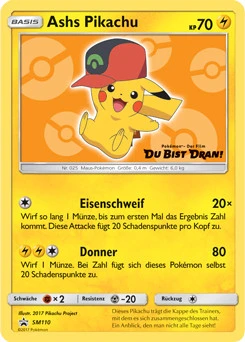 Pokémon-Karte Ashs Pikachu SM110