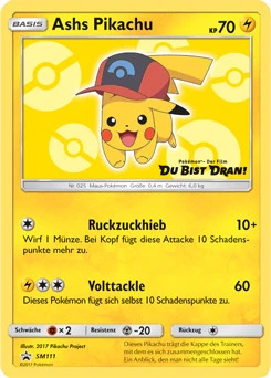 Pokémon-Karte Ashs Pikachu SM111