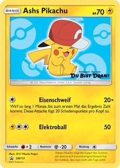 Pokémon-Karte Ashs Pikachu SM113