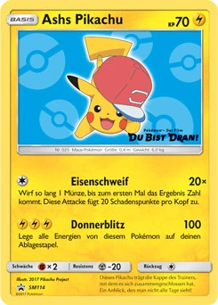 Pokémon-Karte Ashs Pikachu SM114