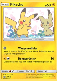 Pokémon-Karte Pikachu SM162