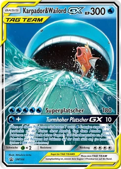 Pokémon-Karte Karpador & Wailord GX SM166
